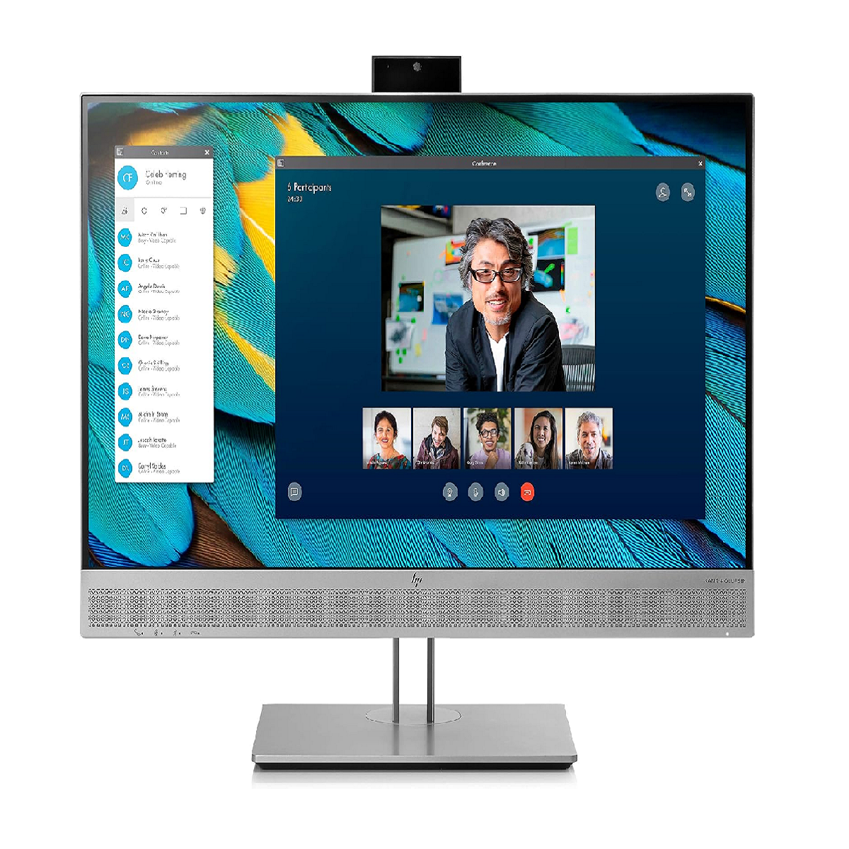 HP EliteDisplay E243m LED Display 60.5 cm (23.8") Full HD Flat Black, Silver with integrated Webcam