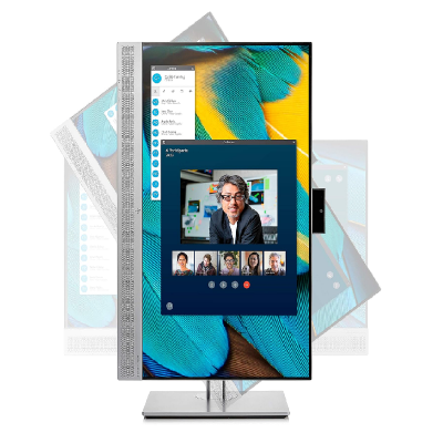 HP EliteDisplay E243m LED Display 60.5 cm (23.8") Full HD Flat Black, Silver with integrated Webcam