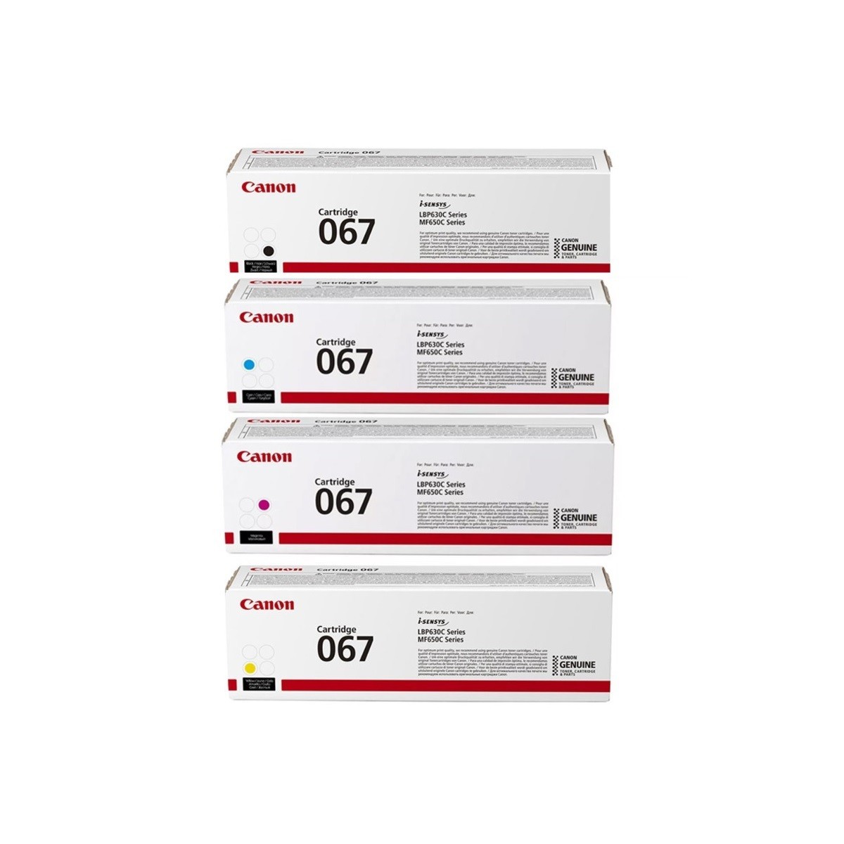 Canon 067 4 Colour Set Genuine Canon Toner Cartridge (Black,Cyan,Magenta,Yellow)
