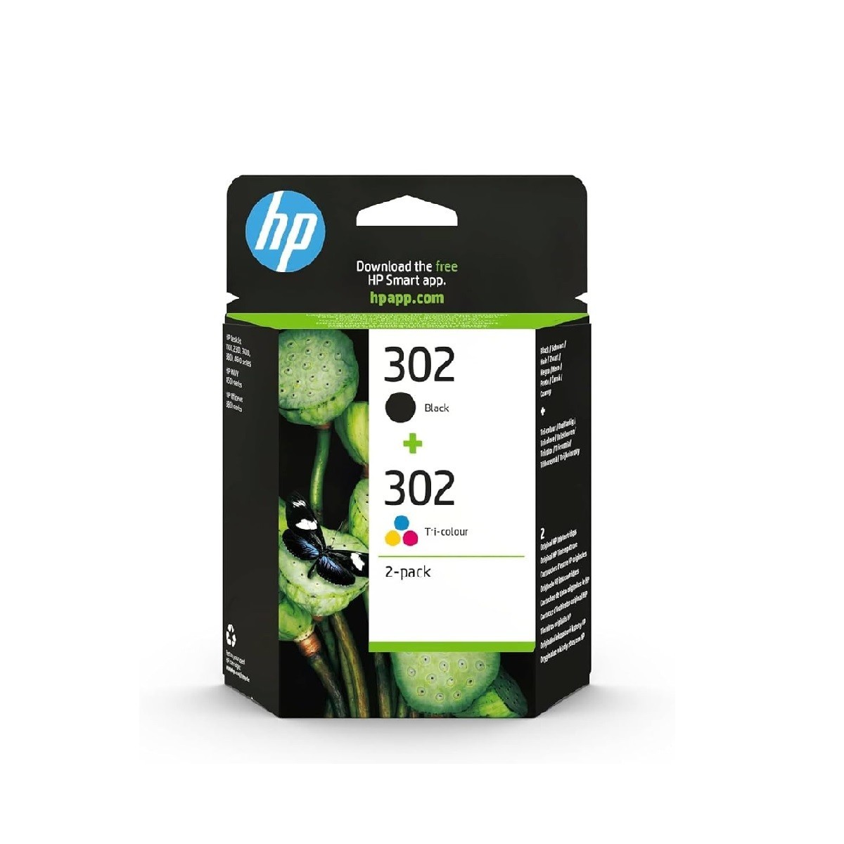 HP 302 Original Ink Cartridges, Black and Tri-color, 2 Count (Pack of 1)