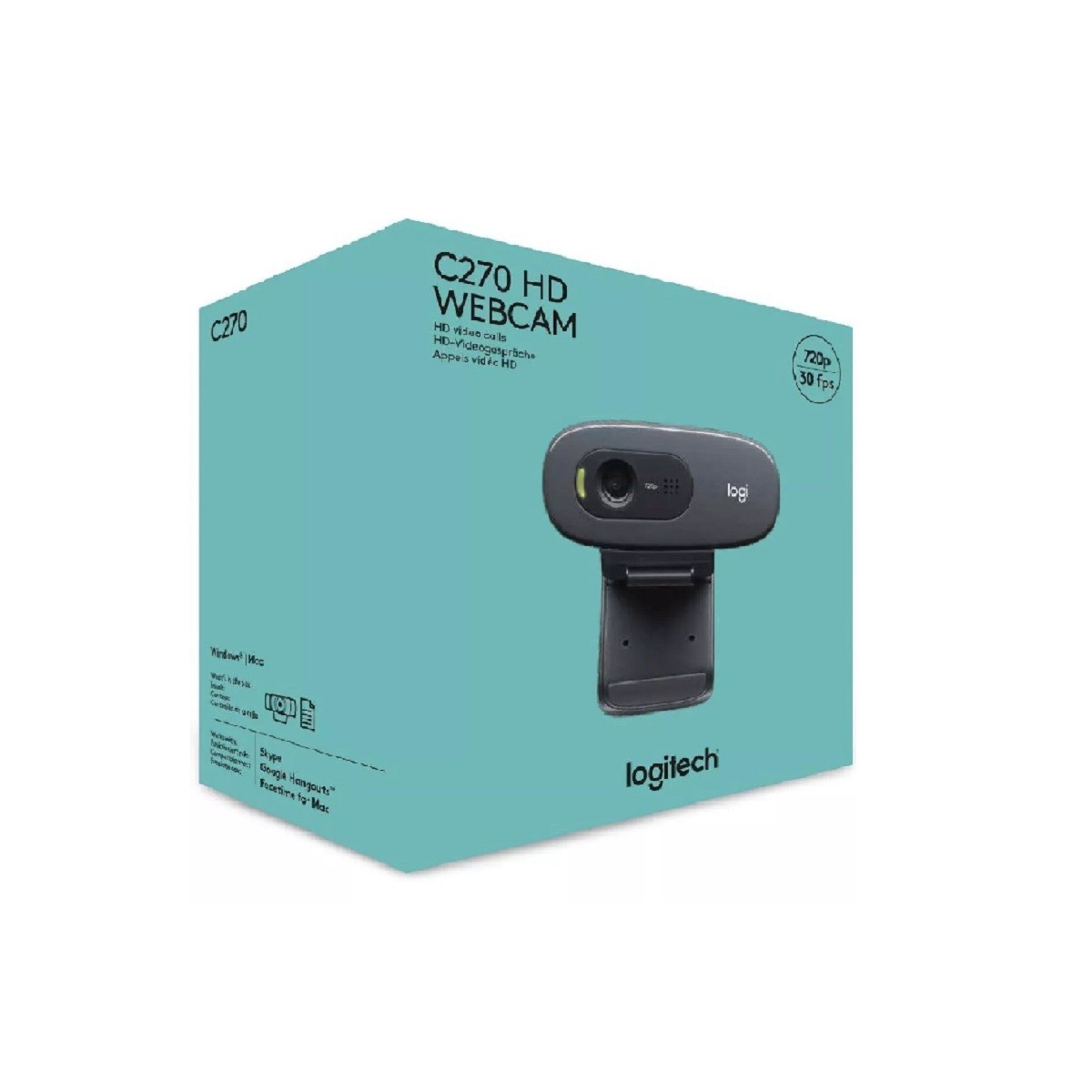 Logitech C270 720p HD Webcam with Built-in Noise Reducing Mic