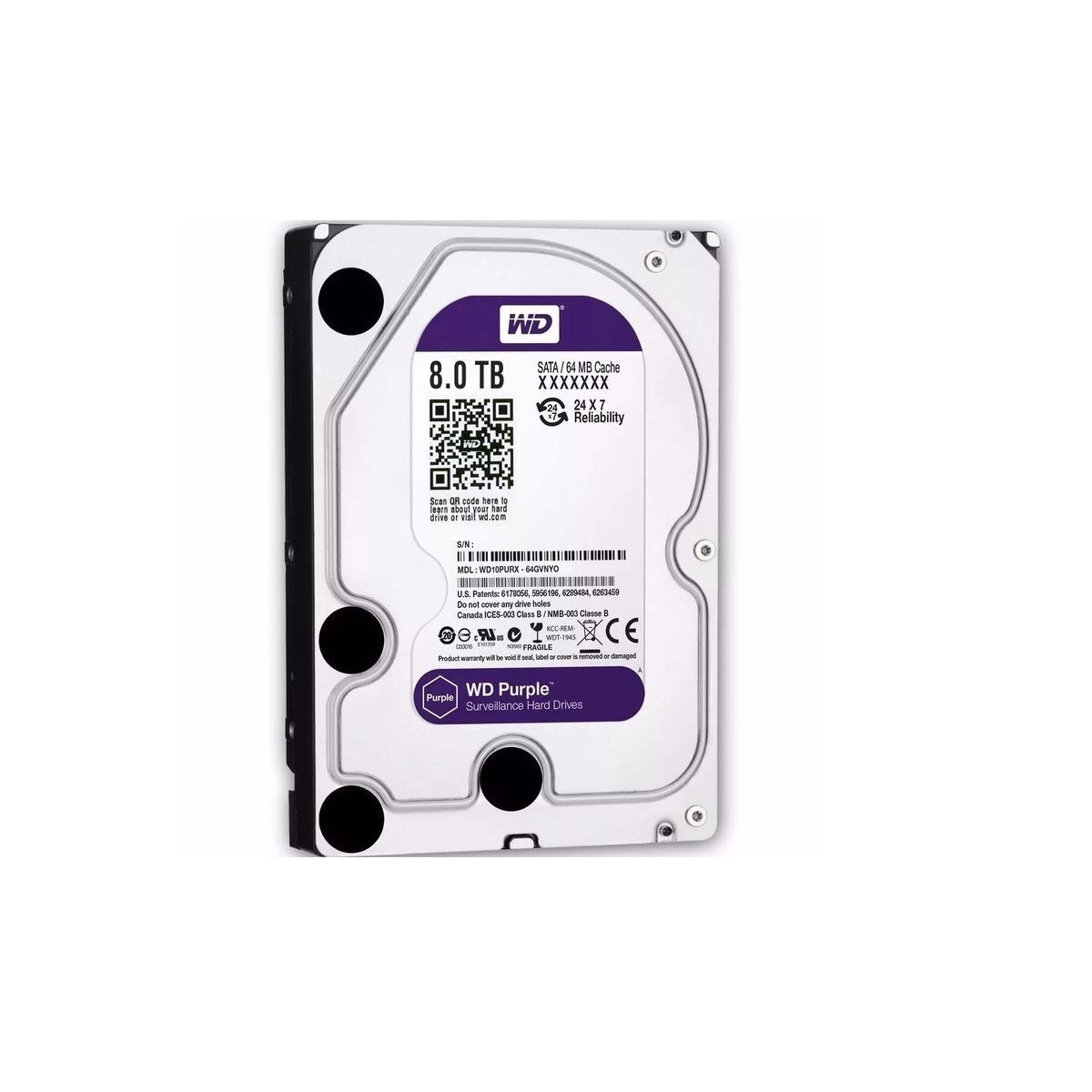 8TB WD WD82PURX 3.5 inch Purple CCTV Surveillance Storage HDD